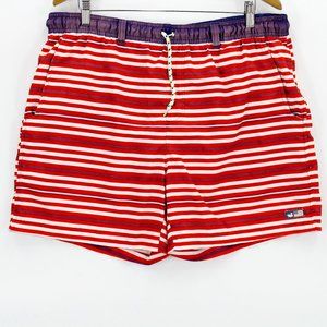 Southern Marsh Chambray Men's American Flag Striped Swimming Trunks - L or XL
